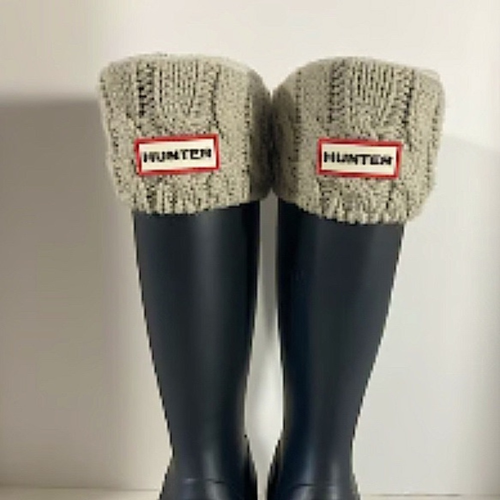 Hunter Kids Boots Socks grey cable knit szXS
